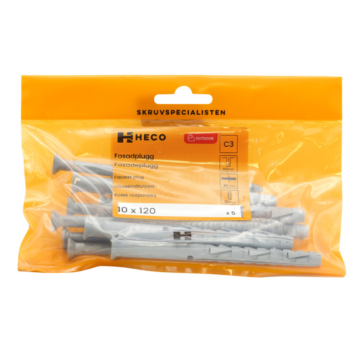 Fasadplugg 10 x 120 FZV 5-pack Heco